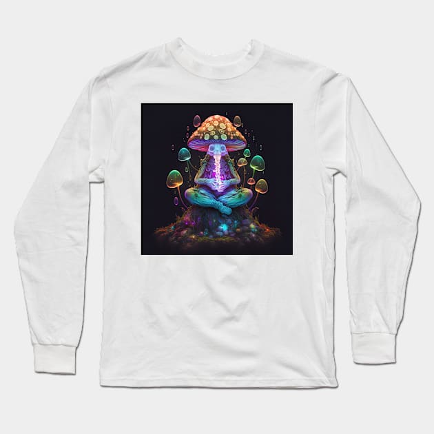 The meditating mushroom spirit Long Sleeve T-Shirt by Neurotic